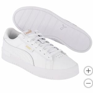 Puma White and Gold Court Sneaker